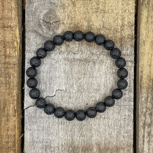 Union - Smooth Lava Rock Gemstone Beaded Bracelet