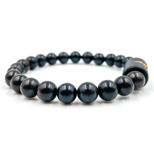 Solid - Ebony Blackwood Mala Beaded Bracelet