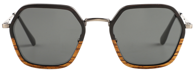 Nero / Metal x Wood Sunglasses / Polarized Lenses