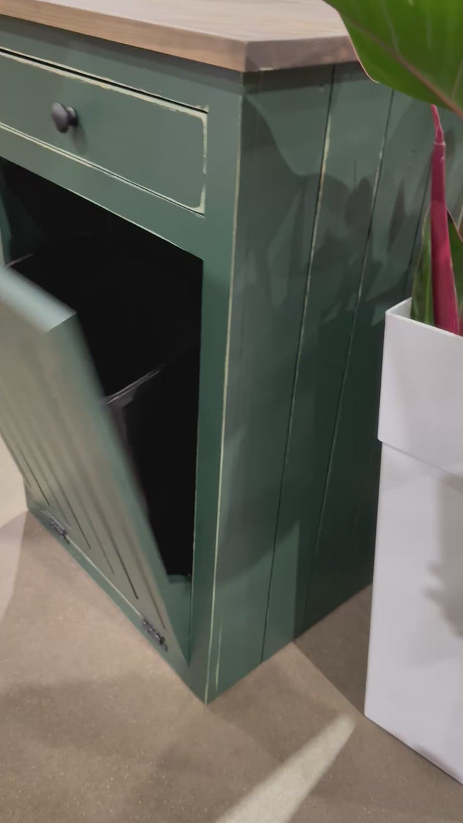 Sof-Close Mechanism on Tilt-Out Trash Bin Cabinet