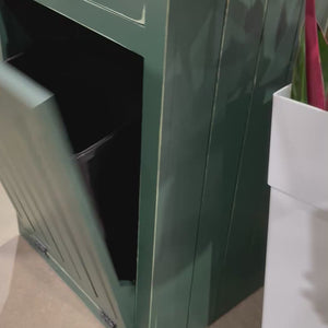 Sof-Close Mechanism on Tilt-Out Trash Bin Cabinet