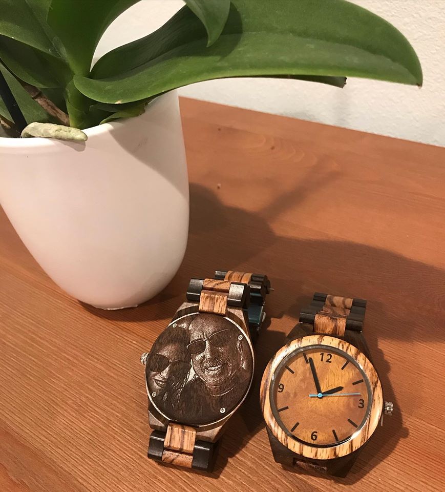 Custom Photo Engraved Wood Watch