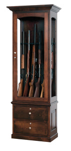 The Huntsman - Amish 6 Gun Cabinet with Drawers