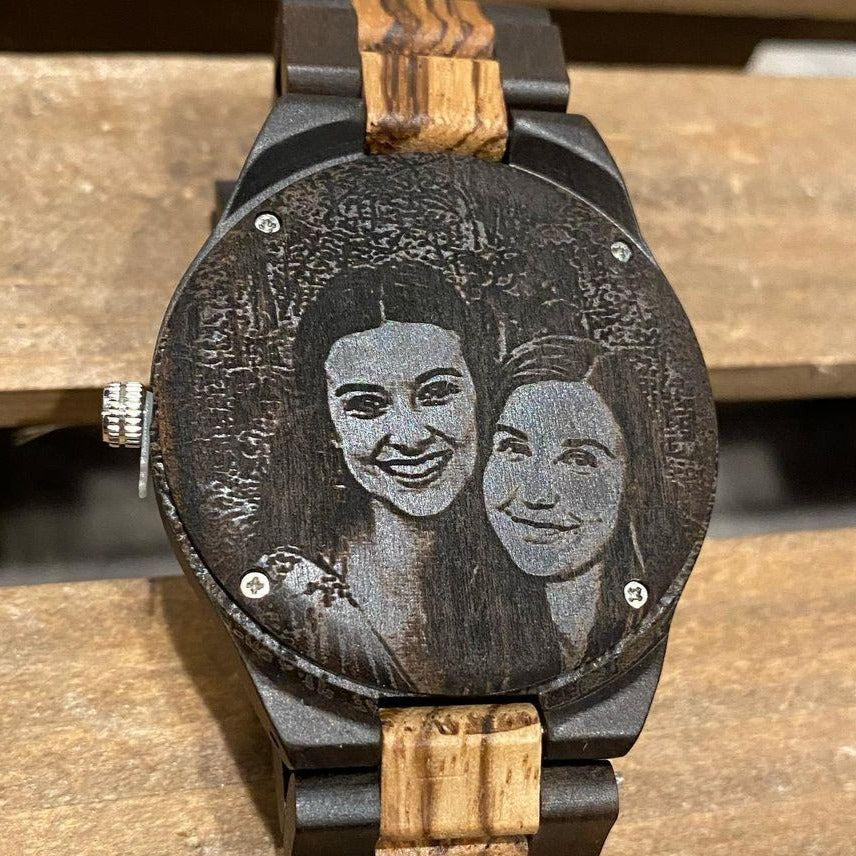 Personalized Photo Engraved Wood Watch