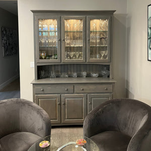 Lancaster - Amish Shaker Style Hutch - Pewter Stain