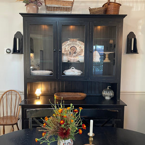 Lancaster - Shaker Style Hutch / Primitive Black Painted Finish