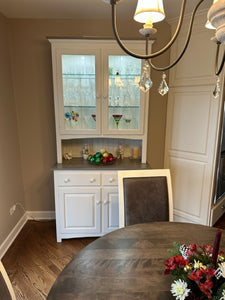 Capri Hutch - Primitive White Paint with Pewter Stained Tops