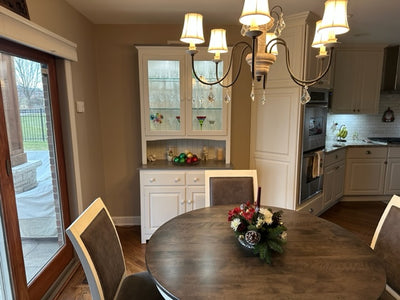 Capri Hutch - Primitive White Paint with Pewter Stained Tops