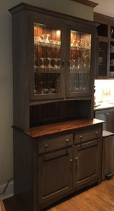 Pewter Stain with Special Walnut Tops & Shiplap Back