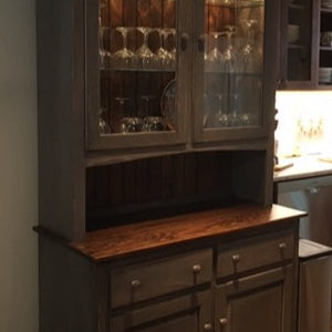 Pewter Stain with Special Walnut Tops & Shiplap Back