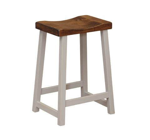Farmhouse Saddle Seat Bar Stool - 24"
