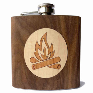 Campfire Walnut Wood Flask