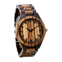 2-Tone Zebra & Black Sandalwood Watch
