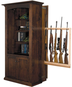 Handcrafted Bookcase with Hidden Gun Rack