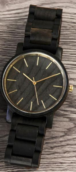 The Montecito - Black Sandalwood Watch with Custom Engraving Option