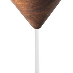 Walnut Wood Cocktail Glass with Glass Stem