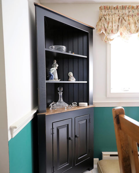 Lancaster - Amish Corner Cabinet with Open Shelves
