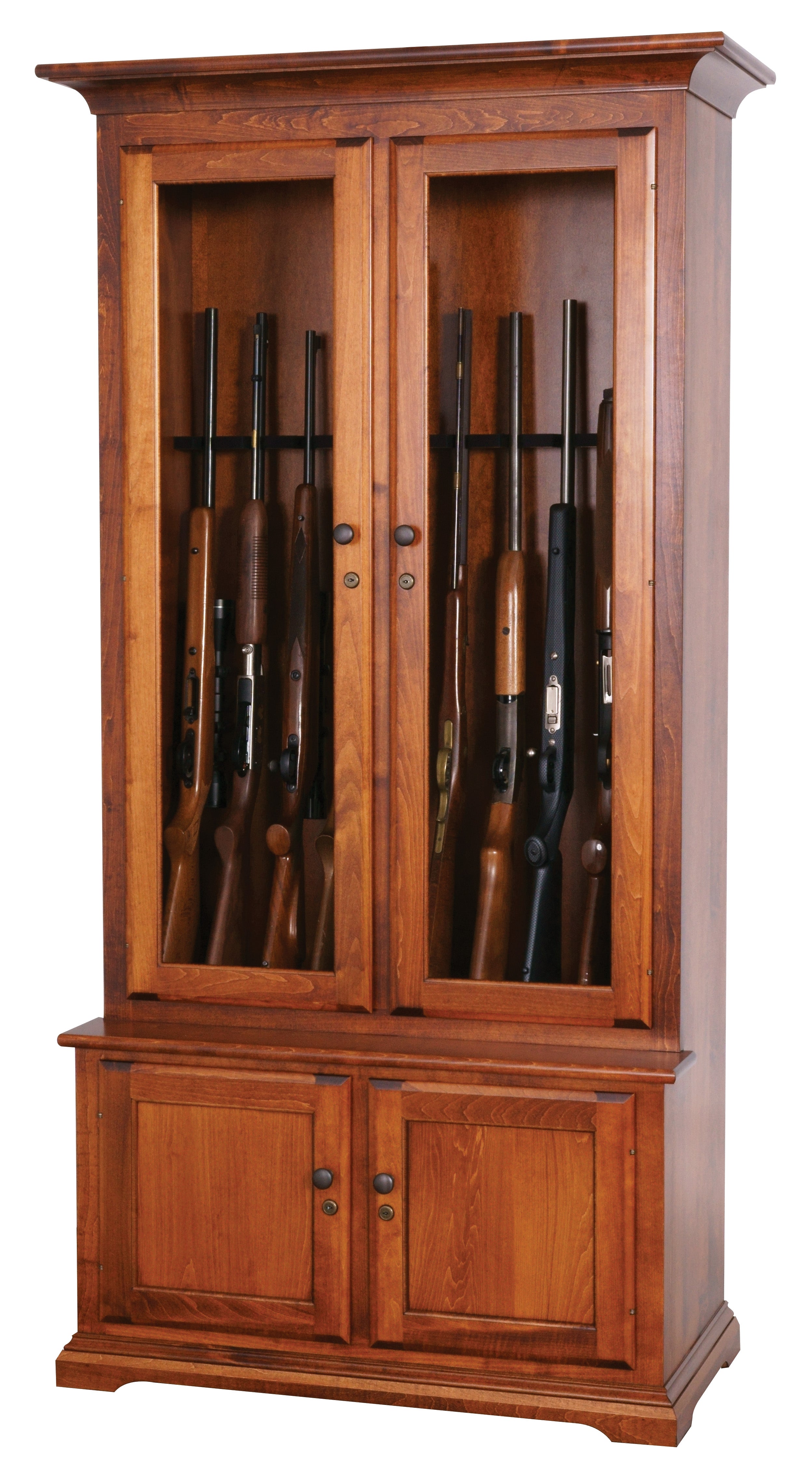 The Austin - Amish Solid Wood Gun Cabinet - 10 Gun Capacity - The