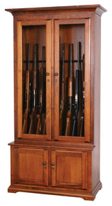 American Made Solid Wood Gun Cabinet - 10 Gun Capacity 