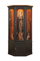 The Revolver - Amish Corner Gun Cabinet with Rotating Gun Rack Carousel