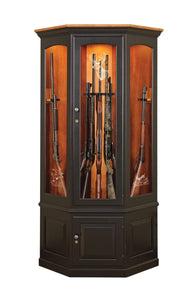 The Revolver - Amish Corner Gun Cabinet with Rotating Gun Rack Carousel