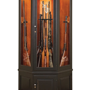 The Revolver - Amish Corner Gun Cabinet with Rotating Gun Rack Carousel