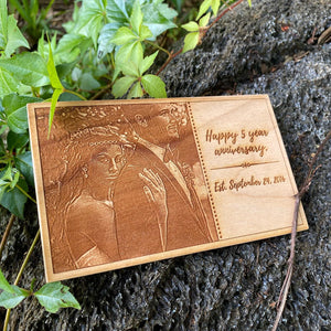 Personalized Wood Photo Card
