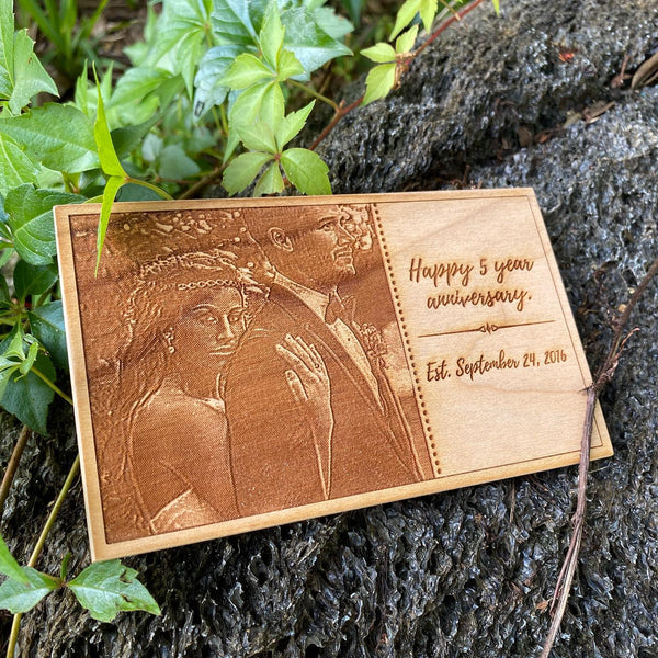 Personalized Wood Photo Card