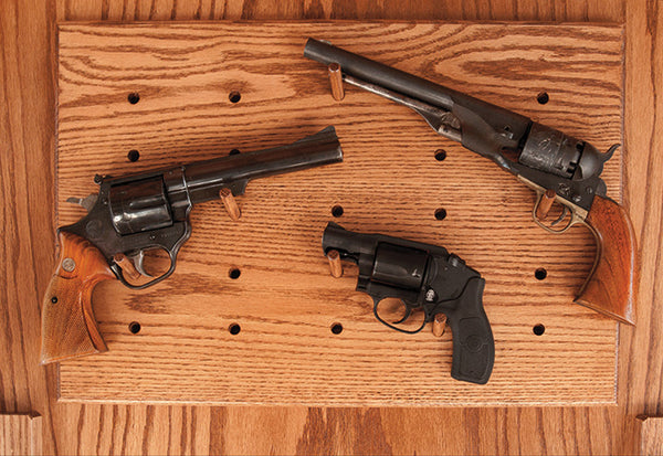 LG Revolver - Amish 16 Gun Wall Cabinet with Rotating Gun Rack Carousel