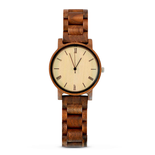 Walnut Wood Watch with Maple Face