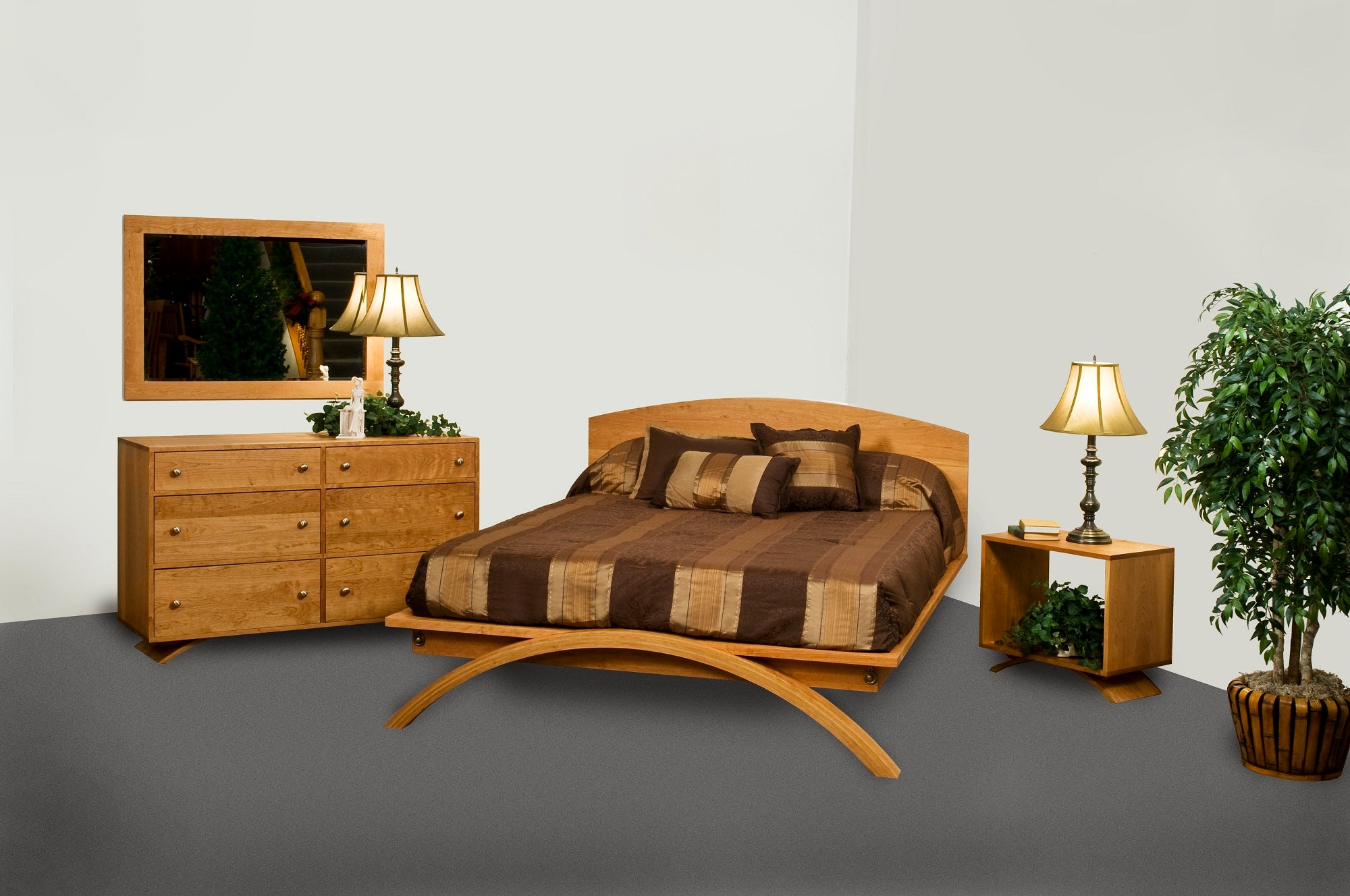 Covington - Amish Mid Century Modern Bed (Quick-Ship)