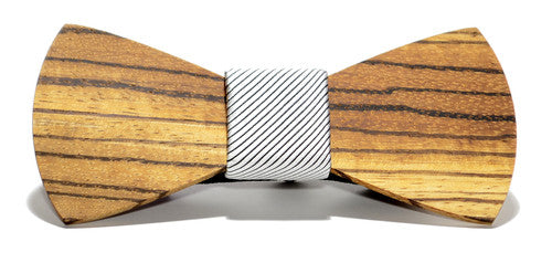The Apollo / Wooden Bow Tie / Silk Knot
