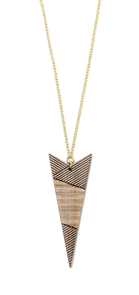 Arrow Necklace - Maple Wood