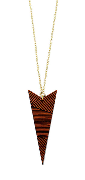 Arrow Necklace - Padauk Wood