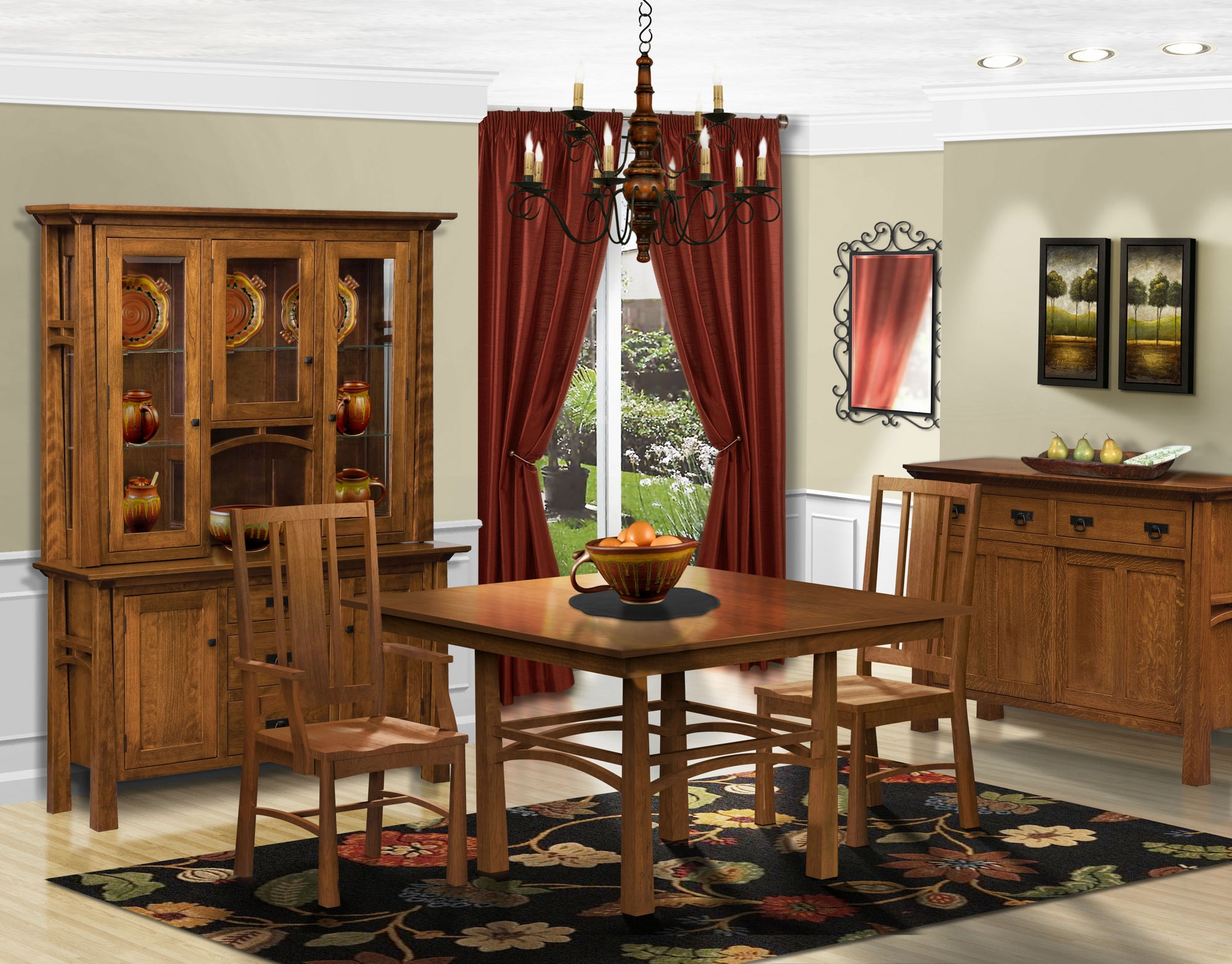 Artesa - Amish Handcrafted 3 Door Dining Hutch