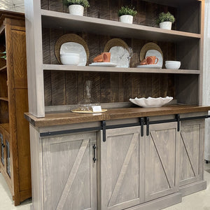 The Drayton - Amish Barn Door Open Top Hutch