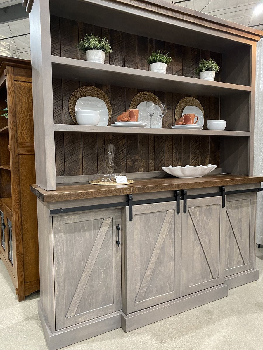 The Drayton - Amish Barn Door Open Top Hutch