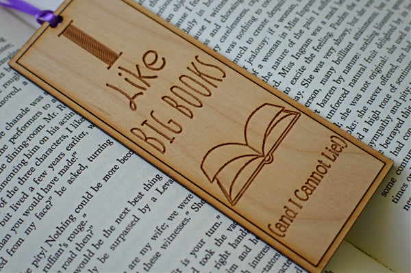 I Like Big Books Wood Bookmark