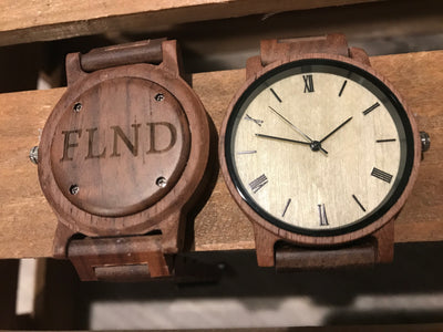 Custom Engraved Walnut Wood Watch