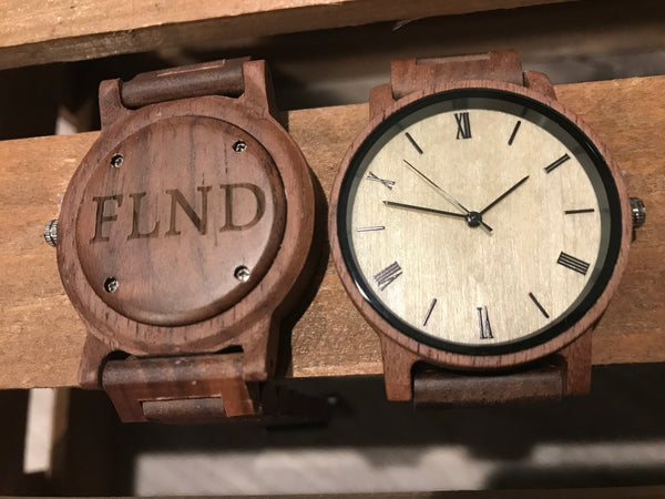 Custom Engraved Walnut Wood Watch