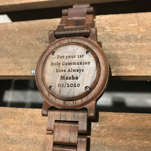 Personalized Wood Watch Engraving