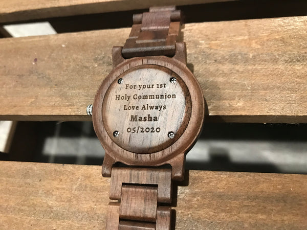 Personalized Wood Watch Engraving