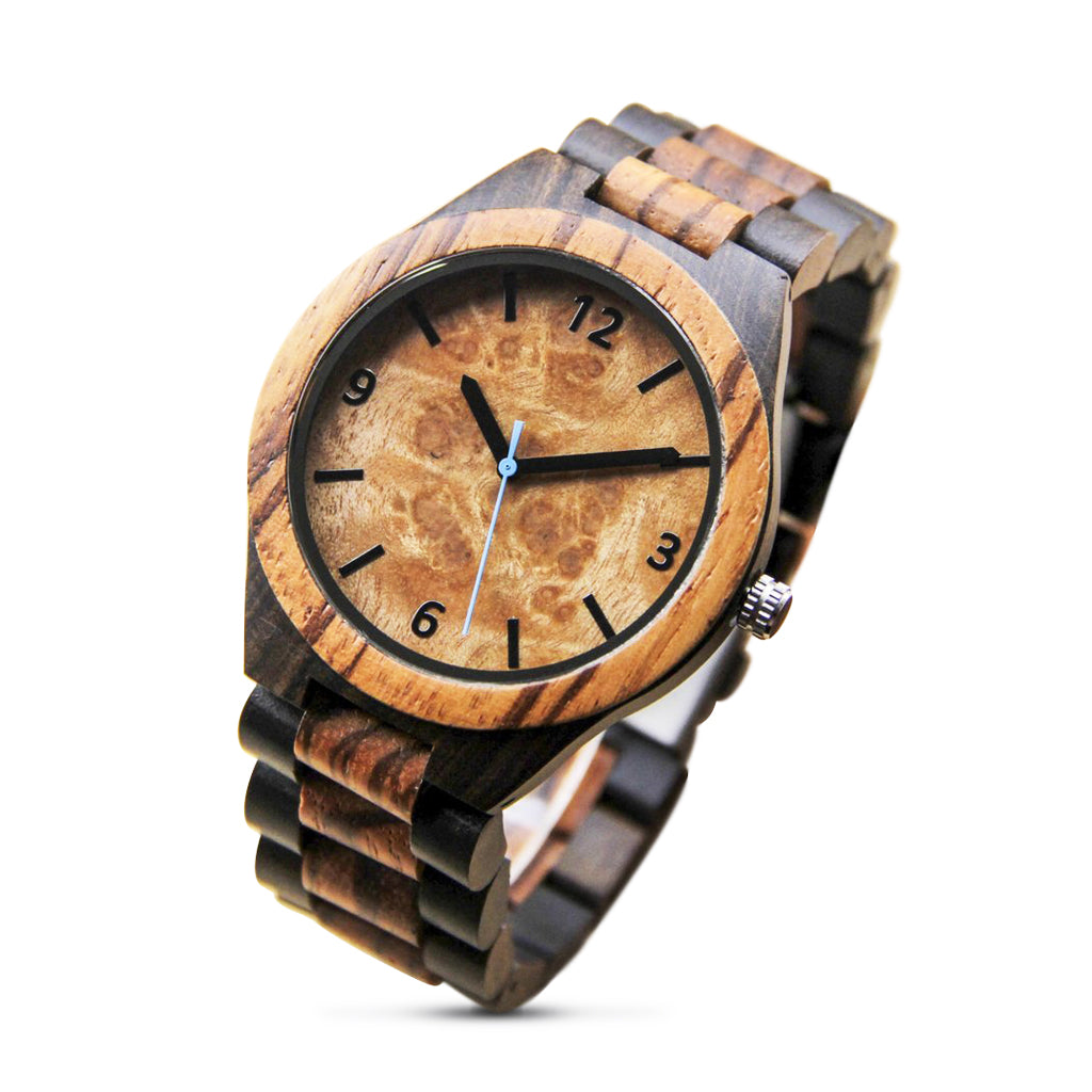 Oakland Raiders Wooden Wristwatch  Black Walnut Wood Chronograph Watch -  Free Custom Engraving - Engraved in Nature – Engraved In Nature