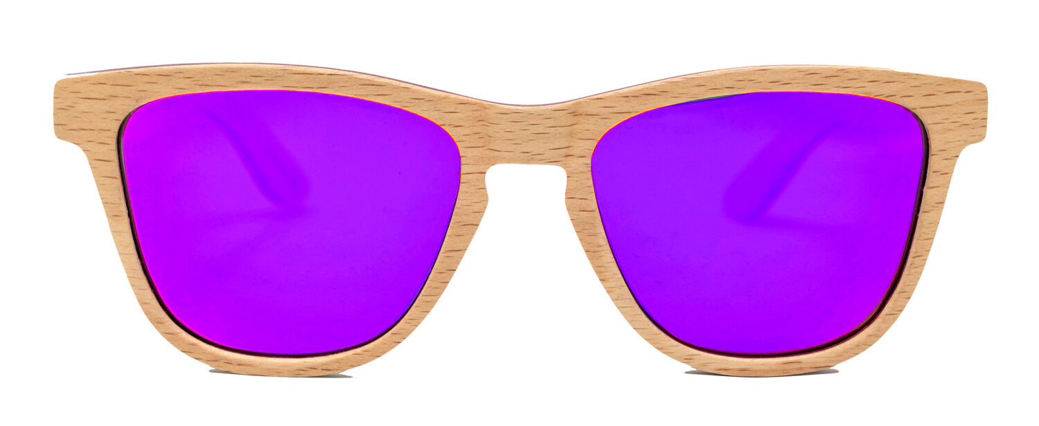 Camber Series / Maple Wood / Polarized Sunglasses / Purple Lenses