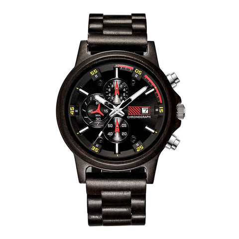 Capitol Black - Ebony Wood Chronograph Watch