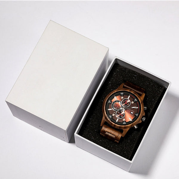 The Capitol - Red / Walnut Wood Watch