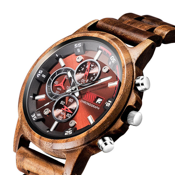 The Capitol - Red / Walnut Wood Watch