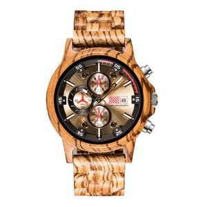 The Capitol - Gold / Zebra Wood Watch / Chronograph