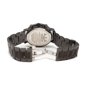 Gunmetal & Ebony Wood Chronograph Watch