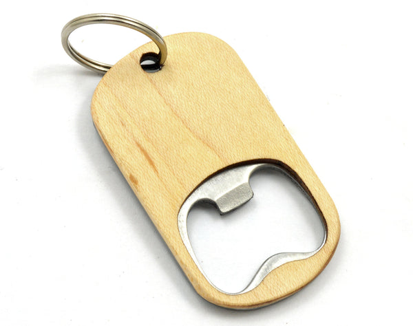 Customizable Wooden Key Chain Bottle Opener